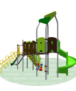 plac zabaw dla dzieci ze spiralną zjeżdżalnią