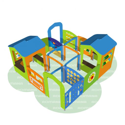 plac zabaw labirynt dla dzieci kolorowy motyw edukacyjny