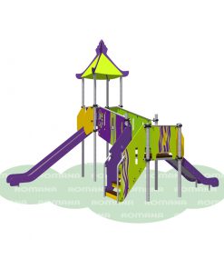 plac zabaw dziecięcy zielono fioletowy